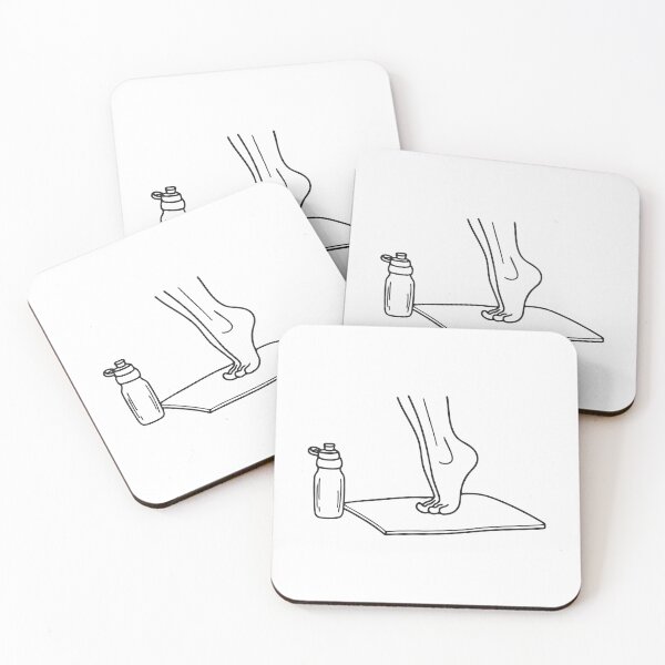 Item preview, A foot toe pressing on a yoga mat near a water bottle designed and sold by rasagamastore.