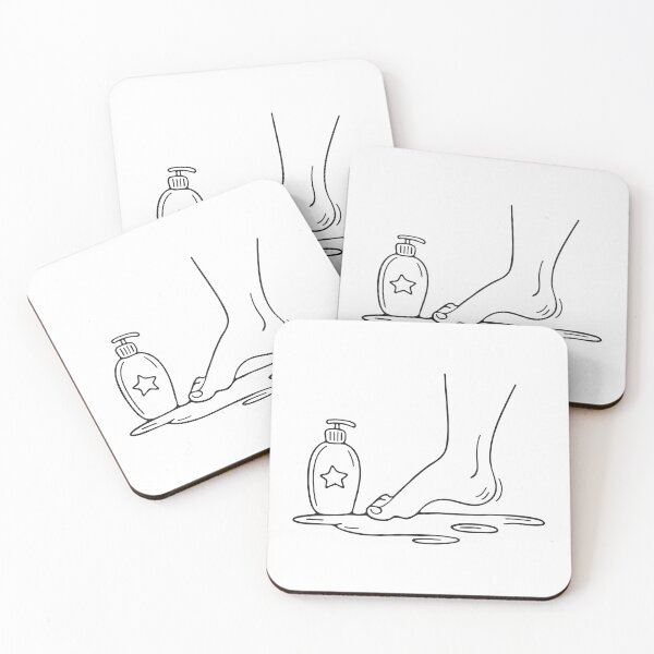 Item preview, A foot toe resting near a spilled lotion bottle on the floor designed and sold by rasagamastore.