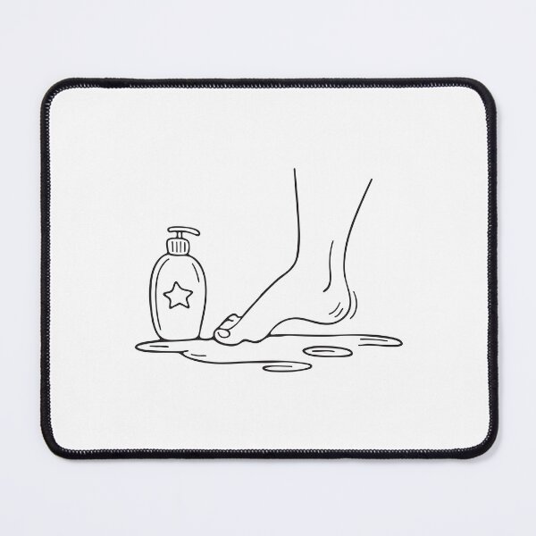Item preview, A foot toe resting near a spilled lotion bottle on the floor designed and sold by rasagamastore.
