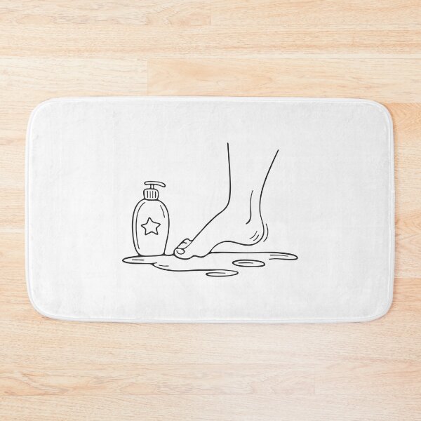 Item preview, A foot toe resting near a spilled lotion bottle on the floor designed and sold by rasagamastore.