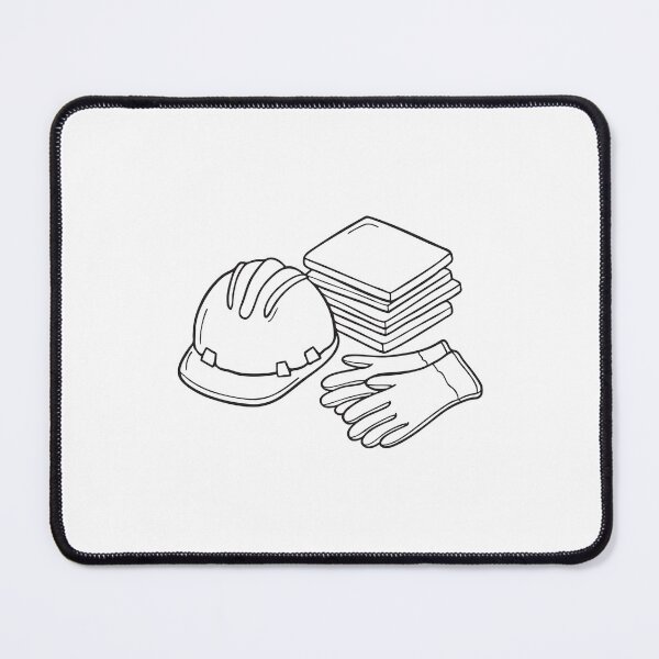 Item preview, A stack tiles beside gloves and helmet on a construction designed and sold by rasagamastore.