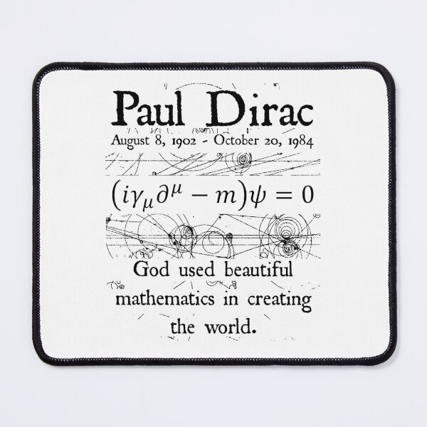 Item preview, Nerdy Vintage Paul Dirac God Used Beautiful Mathematics in Creating the World Quote Physics Science Teacher Black Text designed and sold by MathWare MathClips.