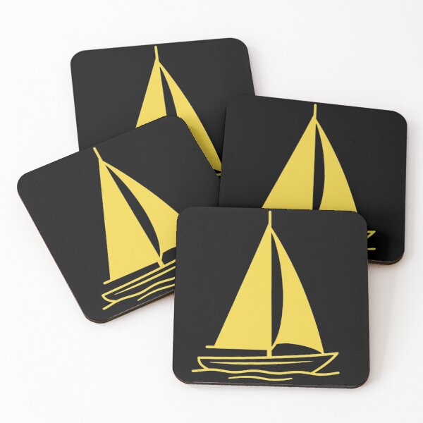Item preview, Yellow Sailboat. Sailing at Night Sailboat Silhouette. designed and sold by ZyVoAli.