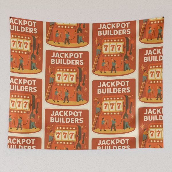 Artikelvorschau, Jackpot Builders – Vintage Casino Aufkleber entworfen und verkauft von Tiny Joy World.