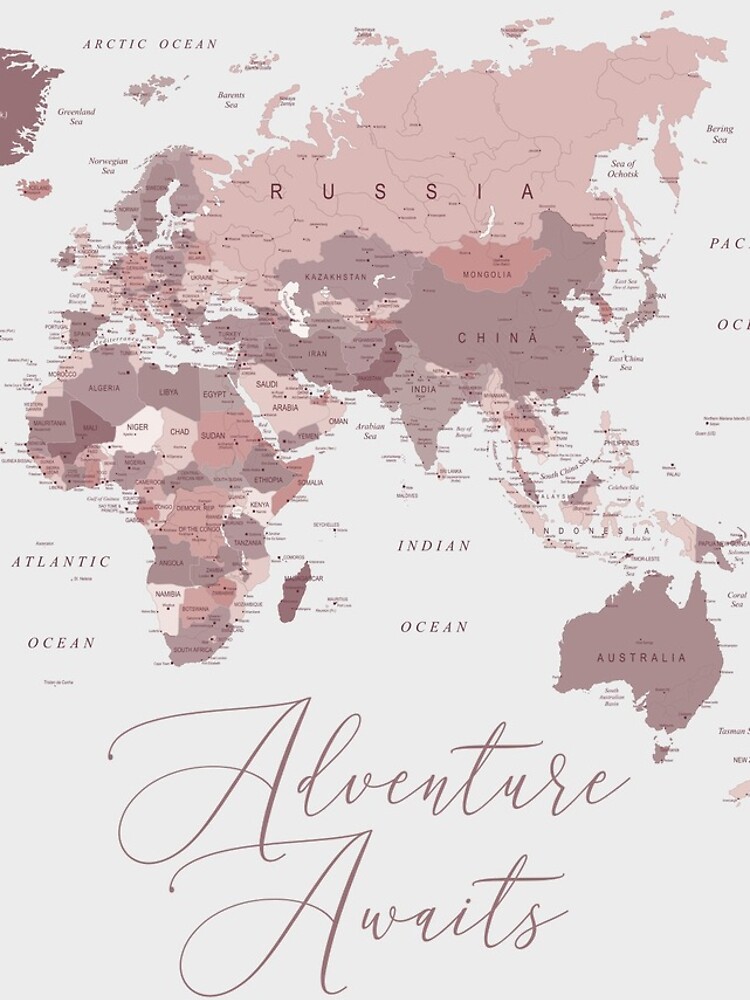 Disover Pink World Map - Adventure Awaits iPhone Case