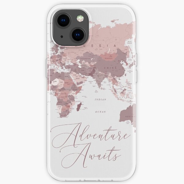 Rosa Weltkarte - Abenteuer erwartet iPhone Flexible Hülle