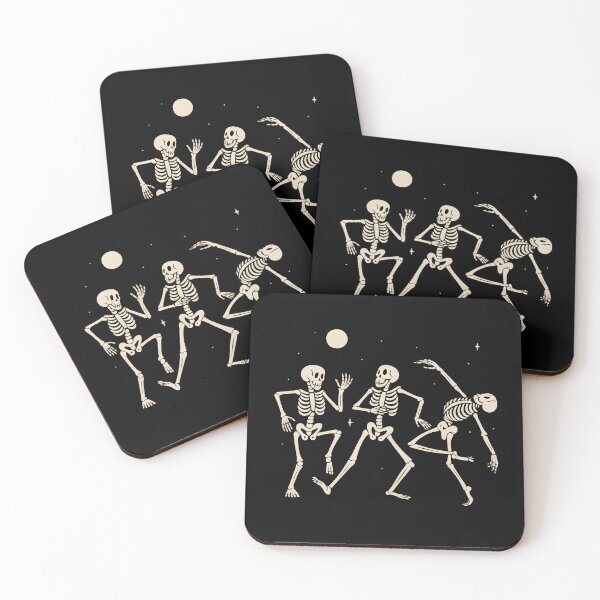 Item preview, Funny Dancing Skeletons Under the Moon Halloween Vibes designed and sold by DrawHandArt.