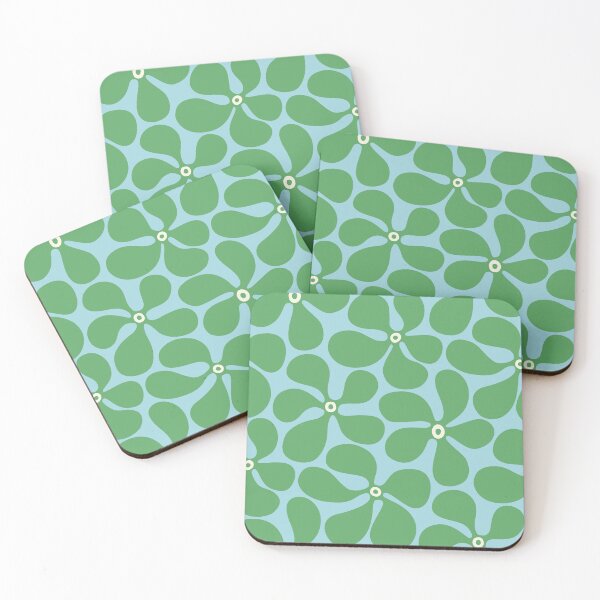Item preview, Groovy 1970s Fowers - Blue & Green designed and sold by Johanna Kindvall.