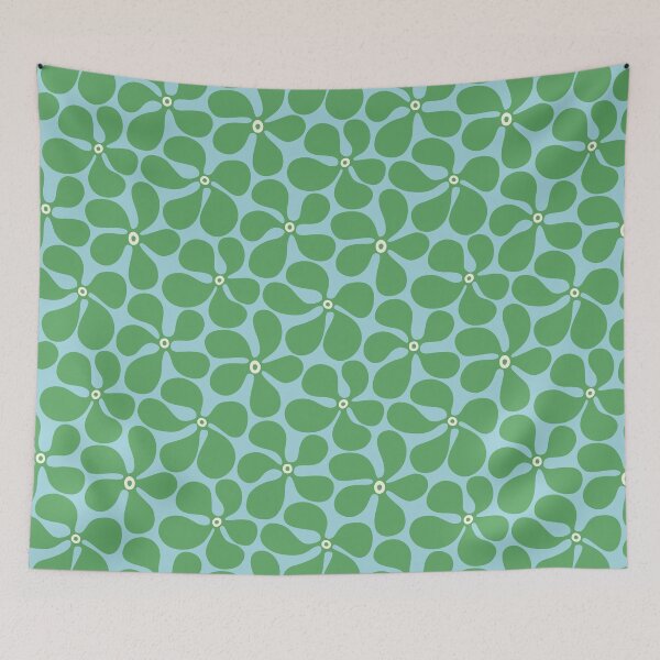 Item preview, Groovy 1970s Fowers - Blue & Green designed and sold by Johanna Kindvall.