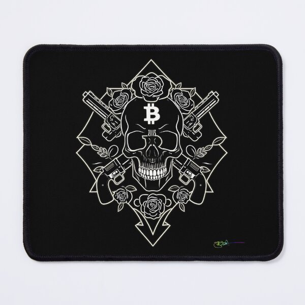 Item preview, Bitcoin Skull Mandala Geometry – Futuristic Crypto Commander Artwork designed and sold by Benito Del Ray.