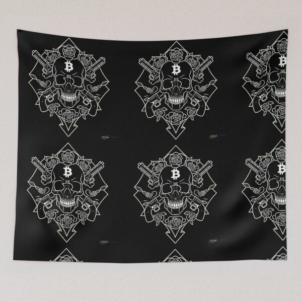 Item preview, Bitcoin Skull Mandala Geometry – Futuristic Crypto Commander Artwork designed and sold by Benito Del Ray.