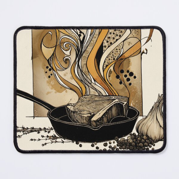 Item preview, T-Bone Steak and Flames: Abstract Culinary Pattern designed and sold by ChefsSpicyFits.