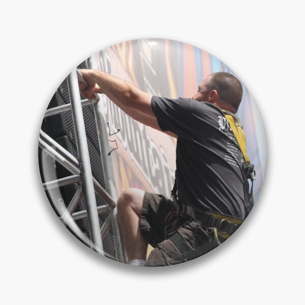 Item preview, Stage Hand Climbing Up Scaffolding - Photograph designed and sold by ConcertImages.