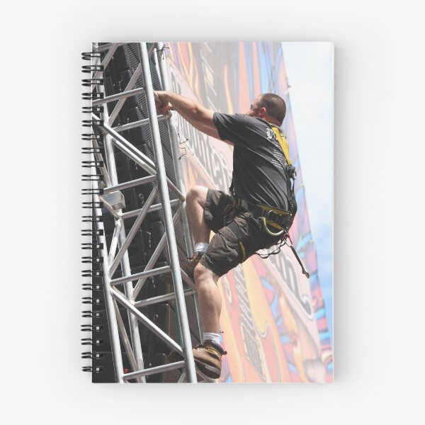 Item preview, Stage Hand Climbing Up Scaffolding - Photograph designed and sold by ConcertImages.
