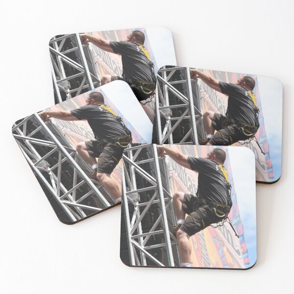 Item preview, Stage Hand Climbing Up Scaffolding - Photograph designed and sold by ConcertImages.