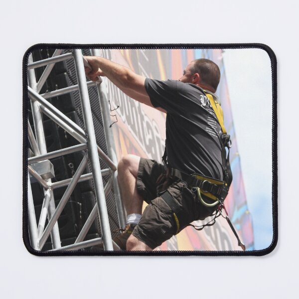 Item preview, Stage Hand Climbing Up Scaffolding - Photograph designed and sold by ConcertImages.