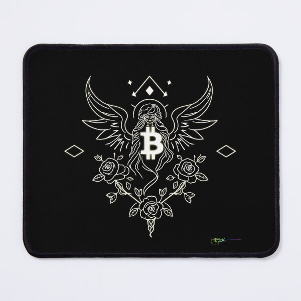 Item preview, Bitcoin Winged Symbol Geometry – Futuristic Crypto Commander Artwork designed and sold by Benito Del Ray.