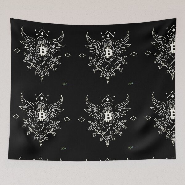 Item preview, Bitcoin Winged Symbol Geometry – Futuristic Crypto Commander Artwork designed and sold by Benito Del Ray.