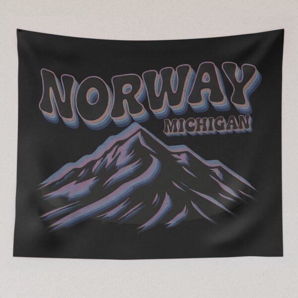 Item preview, Norway, Michigan Retro Mountain designed and sold by TheOldMittenIllustrated.