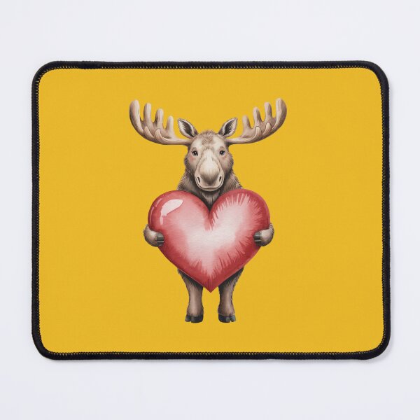 Item preview, moose holding a giant red heart designed and sold by 123ks.