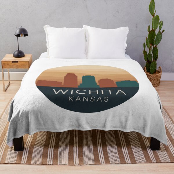 Item preview, Wichita Kansas Minimal Skyline – Retro Desert Sunset City Design designed and sold by CircinusStore.
