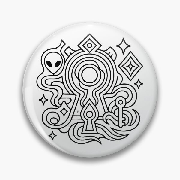 Artikelvorschau, Interdimensionales Portal in Form eines Schlosses (Schwarz-Weiß-Version) entworfen und verkauft von Moonshroomarts.