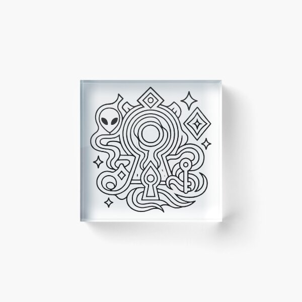 Artikelvorschau, Interdimensionales Portal in Form eines Schlosses (Schwarz-Weiß-Version) entworfen und verkauft von Moonshroomarts.