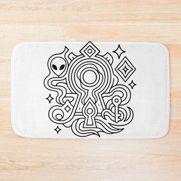 Item preview, Interdimensional portal in the shape of a lock (black and white ver) designed and sold by Moonshroomarts.