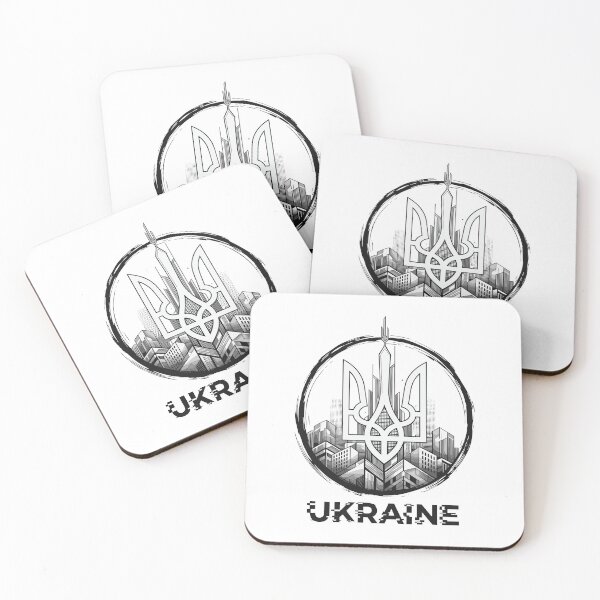 Item preview, Stylized Ukrainian Trident Cityscape Emblem designed and sold by RGShirtWorks.