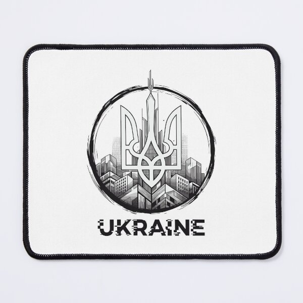 Item preview, Stylized Ukrainian Trident Cityscape Emblem designed and sold by RGShirtWorks.