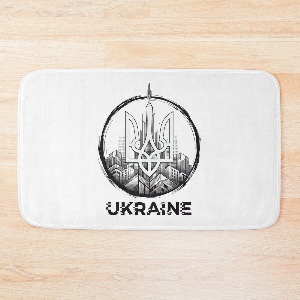 Item preview, Stylized Ukrainian Trident Cityscape Emblem designed and sold by RGShirtWorks.