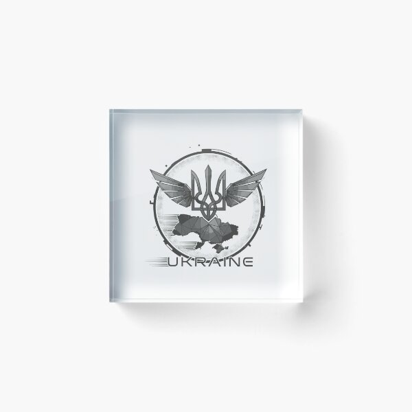 Item preview, Stylized Winged Ukrainian Trident and Map Emblem designed and sold by RGShirtWorks.
