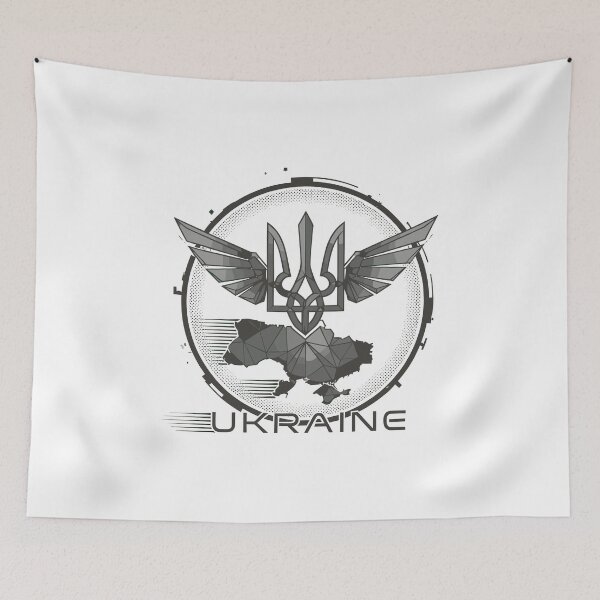 Item preview, Stylized Winged Ukrainian Trident and Map Emblem designed and sold by RGShirtWorks.