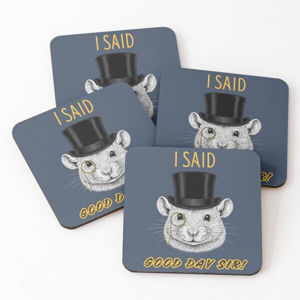 Item preview, I Said Good Day Sir! Fancy Rat in a Monocle and Top Hat designed and sold by Marsh & Lump.