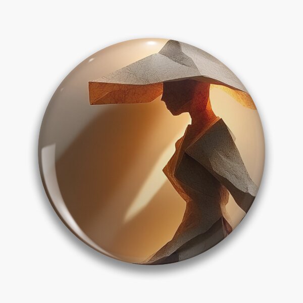 Item preview, Origami Elegance – Paper Woman in Flowing Dress and Hat designed and sold by ZipZapArt.