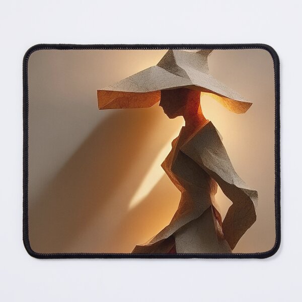 Item preview, Origami Elegance – Paper Woman in Flowing Dress and Hat designed and sold by ZipZapArt.