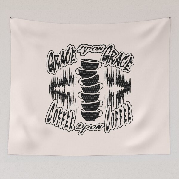 Item preview, Coffee upon Coffee - Modern Christian Abstract coffee cup Art – Grace Upon Grace Bible Verse John 1:16 | Black designed and sold by ZechJohnRB.
