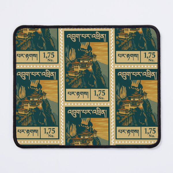 Item preview, Vintage Bhutan Postage Stamp – Tiger’s Nest Monastery Retro Travel Design designed and sold by Travellerz.