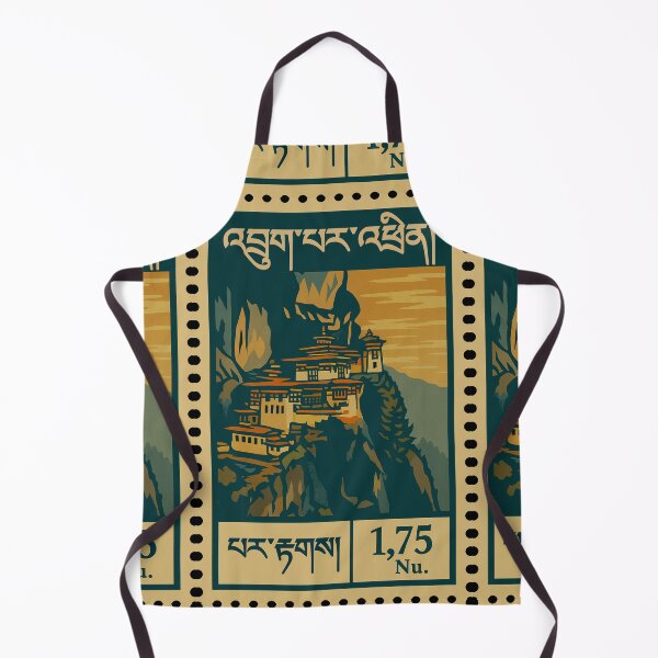 Item preview, Vintage Bhutan Postage Stamp – Tiger’s Nest Monastery Retro Travel Design designed and sold by Travellerz.