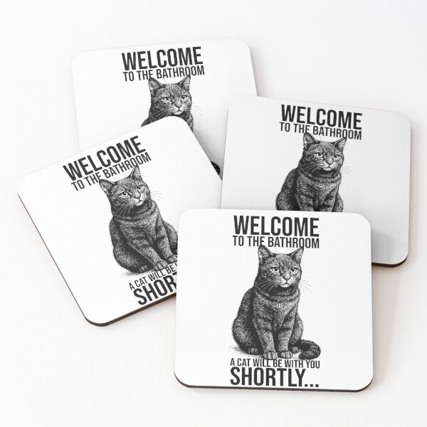 Item preview, Welcome to the bathroom, a cat will be with you shortly designed and sold by xndrlab.