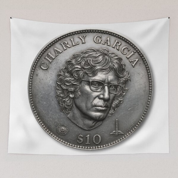 Item preview, Charly García Eternalized – Argentine Rock Royalty in Silver designed and sold by ForeverPrintsOK.