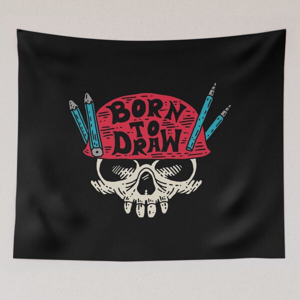 Item preview, Born To Draw – Skull Artist Helmet designed and sold by Kamran-Sharjeel.