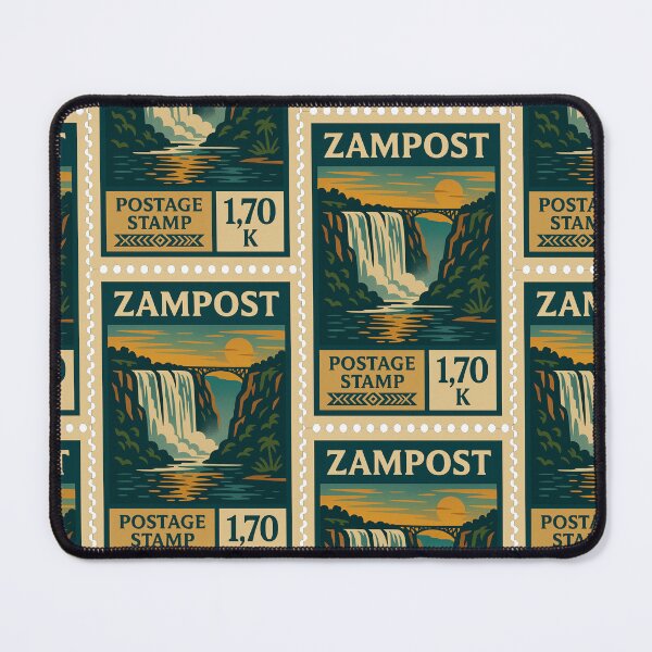 Item preview, Vintage Zambia Postage Stamp – Victoria Falls Retro Travel Design designed and sold by Travellerz.