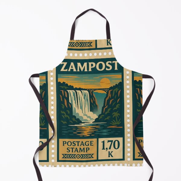 Item preview, Vintage Zambia Postage Stamp – Victoria Falls Retro Travel Design designed and sold by Travellerz.