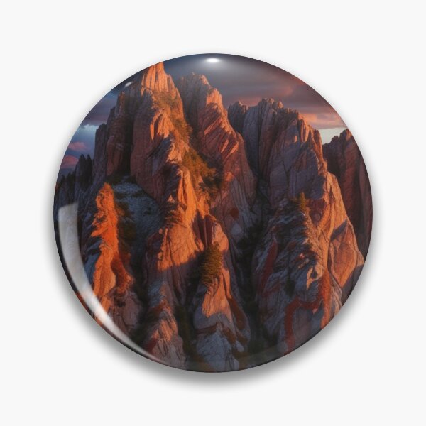 Item preview, Sunset over Rugged Mountain Peaks designed and sold by Help De Helpers.