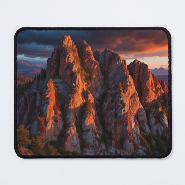 Item preview, Sunset over Rugged Mountain Peaks designed and sold by Help De Helpers.