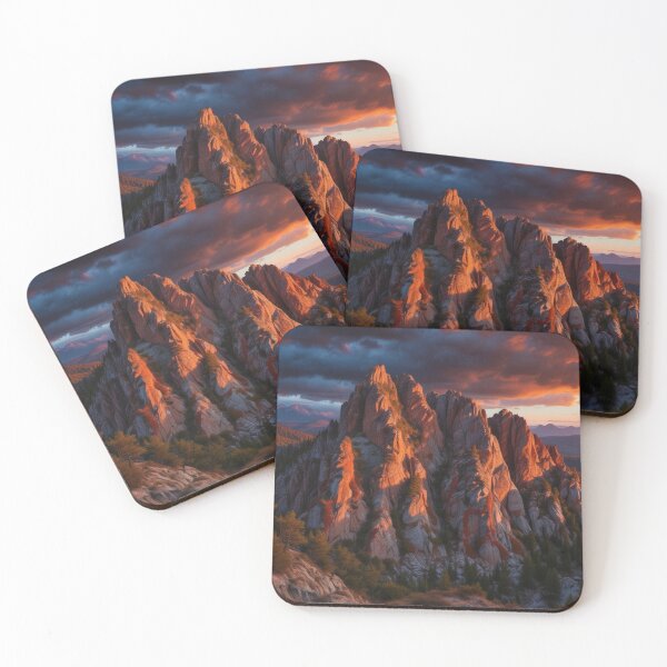 Item preview, Sunset over Rugged Mountain Peaks designed and sold by Help De Helpers.