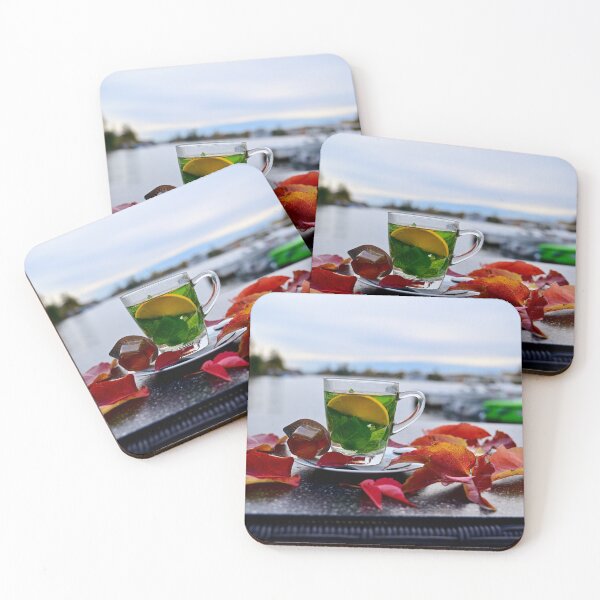 Item preview, Golden Moment – Autumn Tea by the Riverside, Berlin designed and sold by TsvietkovaArt.