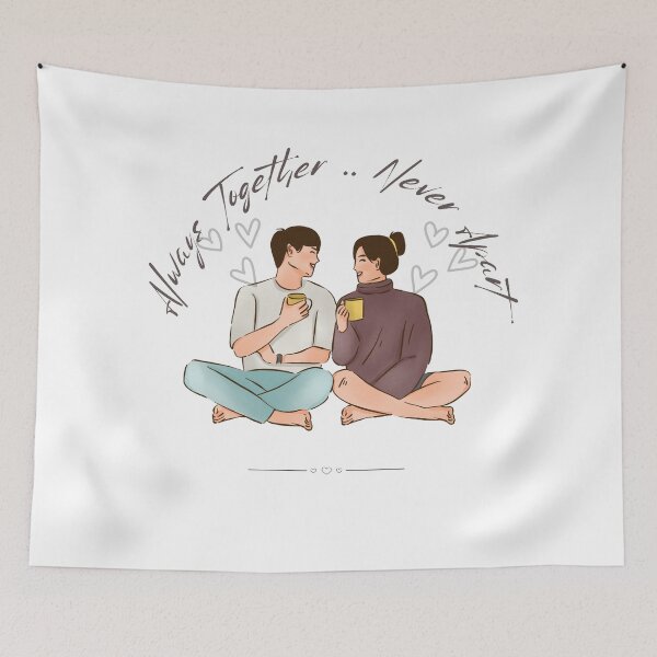 Item preview, Always Together, Never Apart – Romantic Couple Illustration | Cozy Love Art designed and sold by Love-To-Create.
