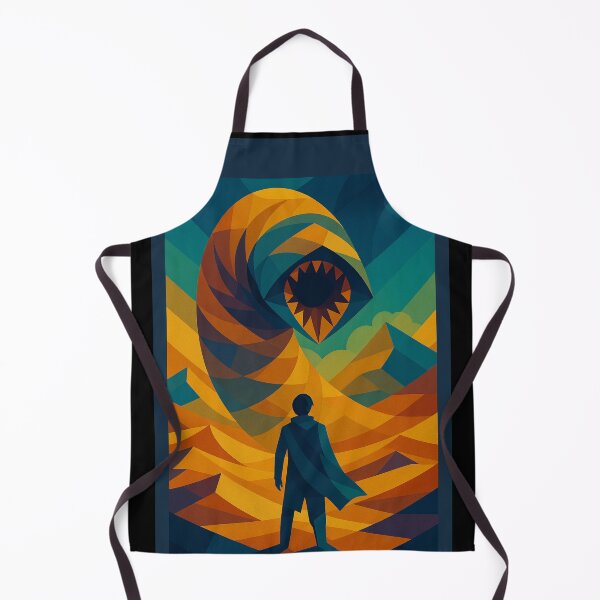 Artikelvorschau, Erwecke die Rufe der Wüstenmonster | Einzigartige, farbenfrohe Hommage an Owlic | Inspiriert vom Dune-Universum | Kubistisches Kunstdesign entworfen und verkauft von Owlic.artwear.